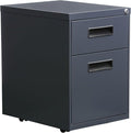 Alera ALE Two-Drawer Metal Pedestal File 14 7/8w x 19 1/8d x 21 3/4h Charcoal