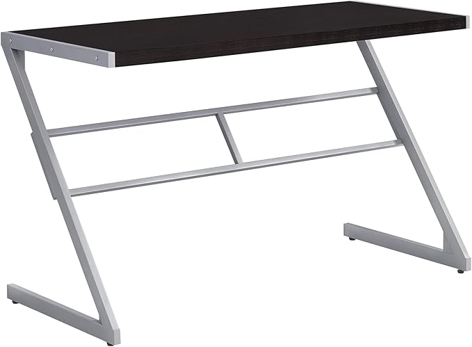 Computer Desk Home Office Laptop 48 l Work Brown Laminate Grey Metal Contemporary Modern