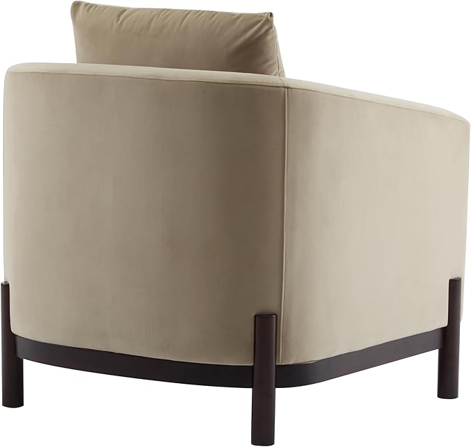 Christopher Knight Home Upholstered Club Chair Comft Accent Chair Soft Armchair Reading Single Sofa with Wood Legs Barrel Lounge Chair for Living Room Bedroom Home Rest 33.5 x33.5x31.5 Camel