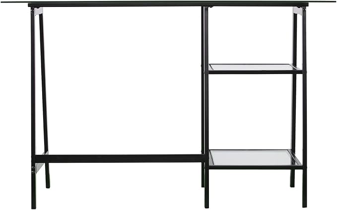 SEI FURNITURE Avery Metal &amp Glass A-Frame Writing Desk Black.