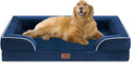 Comfort Expression Orthopedic Dog Bed for Extra Large Dogs 42x30 Inch Waterproof Egg Crate Foam XL Pet Bed with Removable Bolsters Dog Couch with Washable Cover &amp Non-Slip Bottom Navy Blue