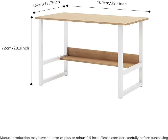39.4 inch Computer Desk Desktop House Simple Desk Bedroom Desk Desk Student Home Study Desk Home Office Computer Desk with Bookshelf Wood Computer Desk with Storage Shelves Modern Laptop Table