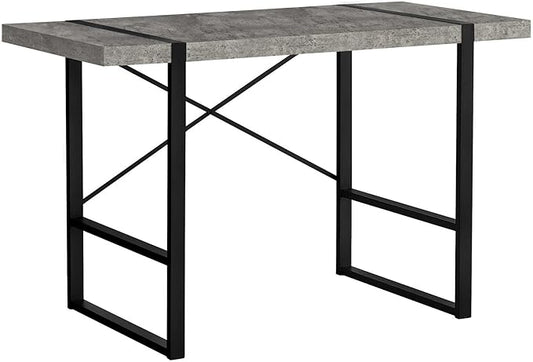 Computer Desk Home Office Laptop 48 l Work Grey Laminate Black Metal Contemporary Modern