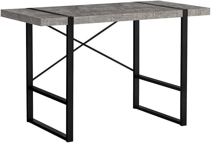 Penau Industrial Computer Desk for Home Office Contemporary Grey Laminate with Black Metal Legs 49 Inches Long