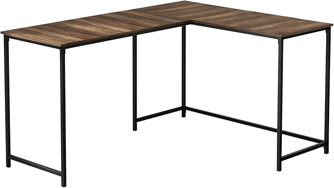 Monarch Specialties I 7391 Computer Desk Home Office Corner 58 L L Shape Work Laptop Metal Laminate Brown Black Contemporary Modern