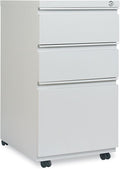 Alera PBBBFLG Three-Drawer Pedestal File with Full-Length Pull 14 7/8 x 19 1/8 Light Gray