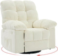 Oversized Swivel Rocker Recliner Chair for Adult360° Swivel Rock Recliner Extra Wide Manual Recliners Chenille Upholstery Overstuffed Soft Rocking Sofa ChairBeige