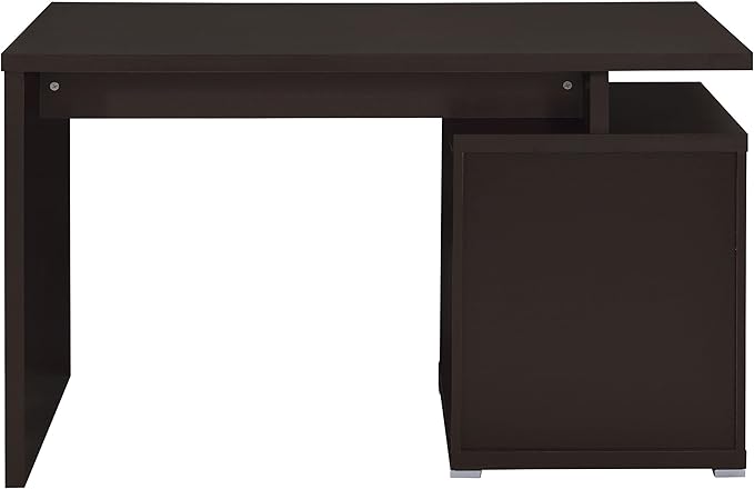 Coaster Home Furnishings - Irving - Engineered Wood - 47-Inch 2-Drawer Computer Desk with File Cabinet Rectangular Desk with Smooth Top and Plastic Glides - Home Office - Cappuccino - 800109