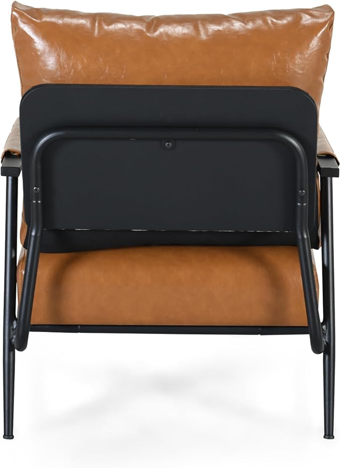 Mid-Century Modern Accent Chair Upholstered Armchair Comfy Side Chair Single Sofa Chair with Metal Frame for Living Room Bedroom Reading Room Office