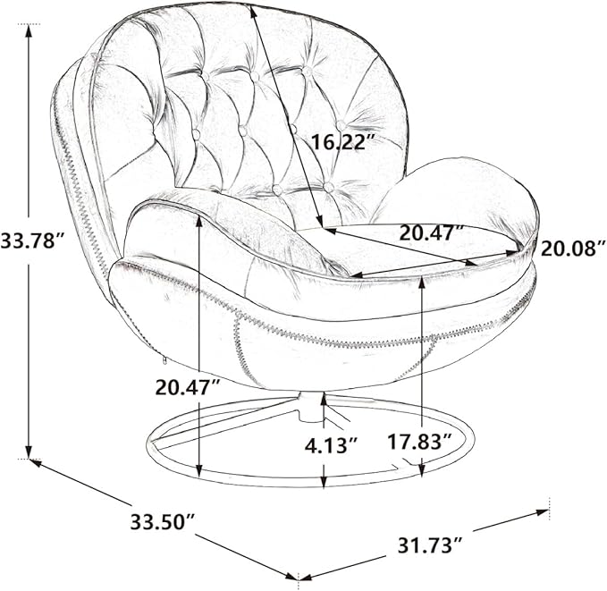 JINS&ampVICO Swivel Accent Chair Armchair with OttomanVelvet Lounge ChairComfy Living Room ChairLazy Sofa for BedroomApartmentReading RoomBlue