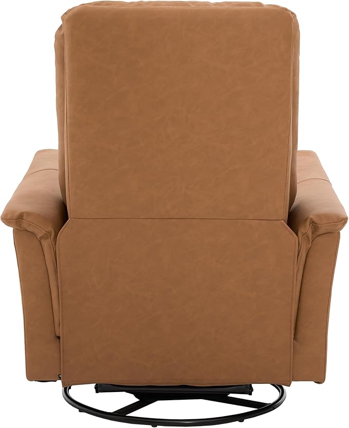 Manual Recliner Chair with Two Adjustable Positions Rocking and Swivel Recliner Rocking Recliner Massage Recliner with 8-Point Massage Function and Adjustable Backrest for Living Room (Brown15)