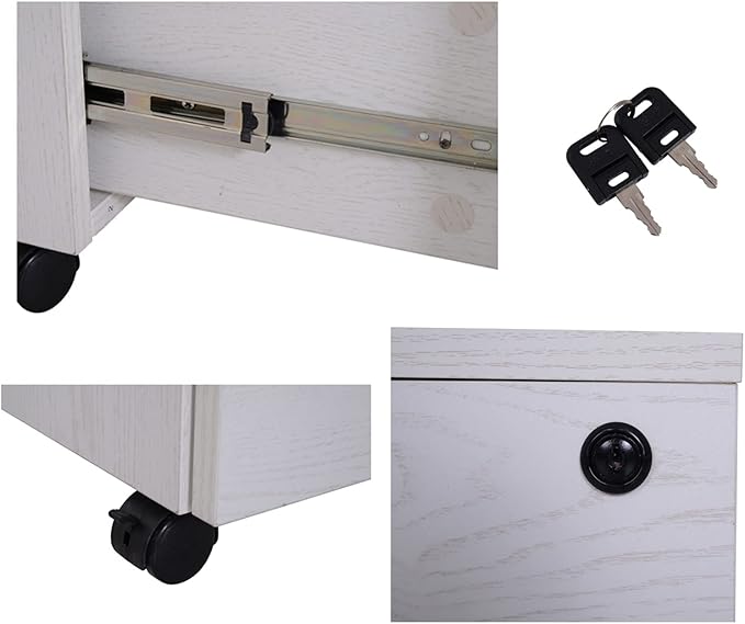 GLigeT Filing Cabinet 2-Drawer Filing Cabinet Office Drawers w/Keys Compact Slim Portable File Cabinet Pre-Built Office Storage Cabinet for A4/Letter File Storage Cabinets