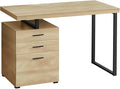 Computer Desk Home Office Laptop Left Right Set up Storage Drawers 48 l Work Natural Laminate Black Metal Contemporary Modern