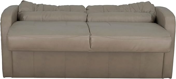 RecPro Charles 65 Jack Knife RV Sleeper Sofa with Arms | RV Furniture | Zero Wall Hugger (Putty)