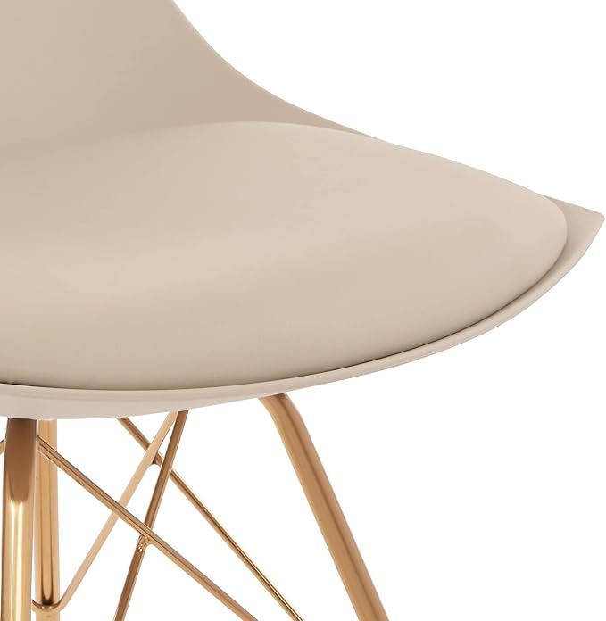OSP Home Furnishings Oakley Mid-Century Modern Bucket ChairFaux Leather Cream