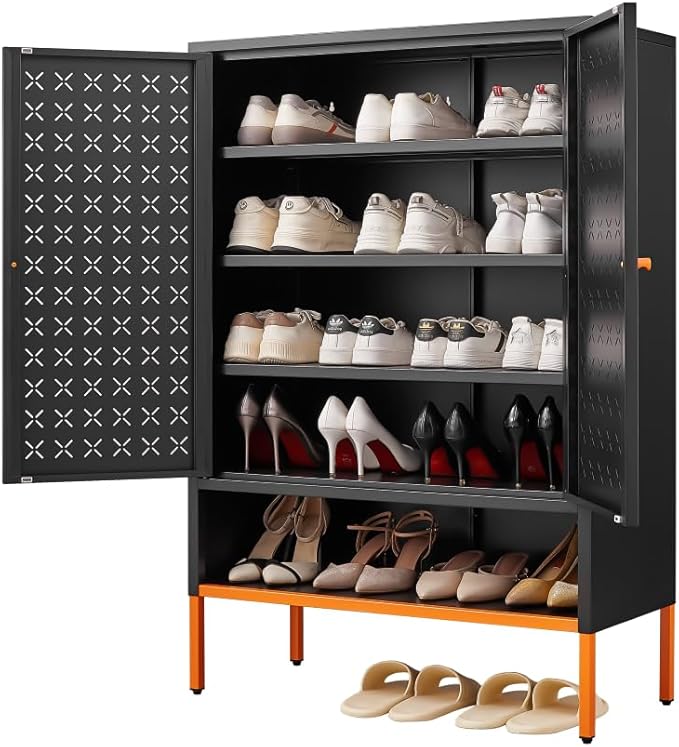 Suitable for Steel Storage cabinets in Living Rooms Kitchens and bedrooms and Office File Cabinet 2 Movable partitions (Hua-Black)