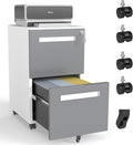 2 Drawer Filing Cabinet Lockable Metal File Cabinet Mobile File Cabinets for Home Office Under Desk Cabinets for Organizer A4/Letter/Legal Fully Assembled (White+Grey)
