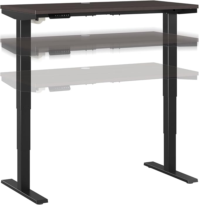 Move 40 Series by Bush Business Furniture 48W x 24D Electric Height Adjustable Standing Desk in Storm Gray with Black Base
