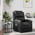 Faux Leather Massage Recliner Chair Manual Recliner Chair with Massage Single Sofa Home Theater Seating Comfy Living Room Single Sofa Chair Black Faux Leather-20