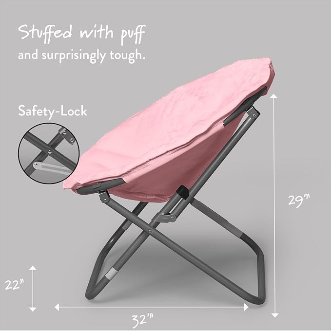Urban Lifestyle Faux Fur Saucer Chair Light Pink