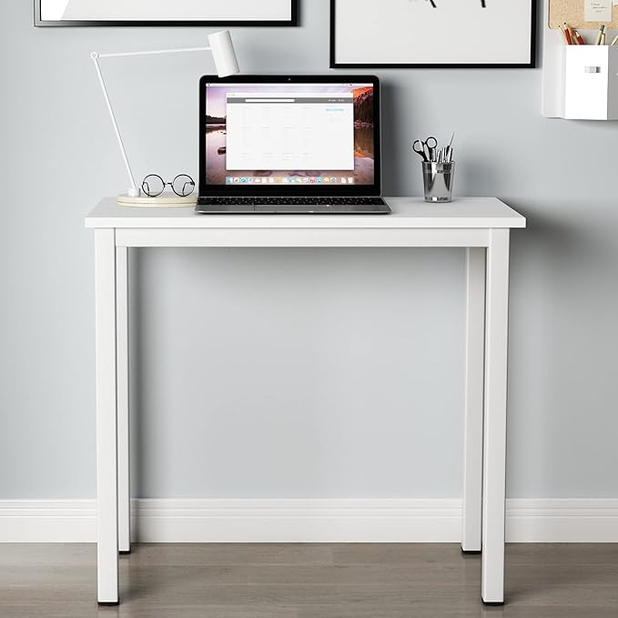 soges 31.5 inches Small Desk Writing Study Worksation for Home Office Computer Desk White YL-AC3-80WW