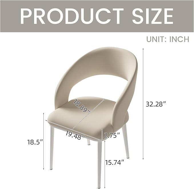 Sofa Chair Set of 2 Modern Desk Chairs Kitchen Dining Chair with Metal Legs for Home Office Bedroom &amp Living Room