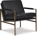 Signature Design by Ashley Puckman Mid-Century Modern Leather Accent Chair Black