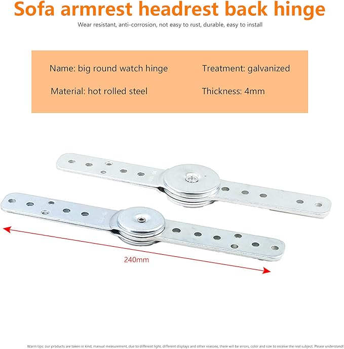 2pcs Furniture Hinge Ratchet Folding Connecting Hinges for Sofa Armrest Headrest Angle Adjuster (24.5 * 4 * 1cm)