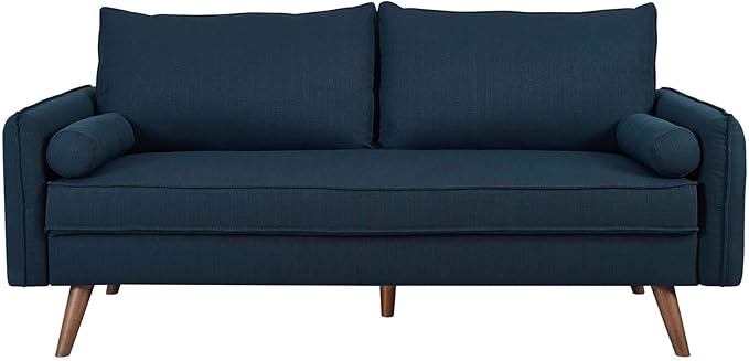 Modway Revive Contemporary Modern Fabric Upholstered Sofa In Azure