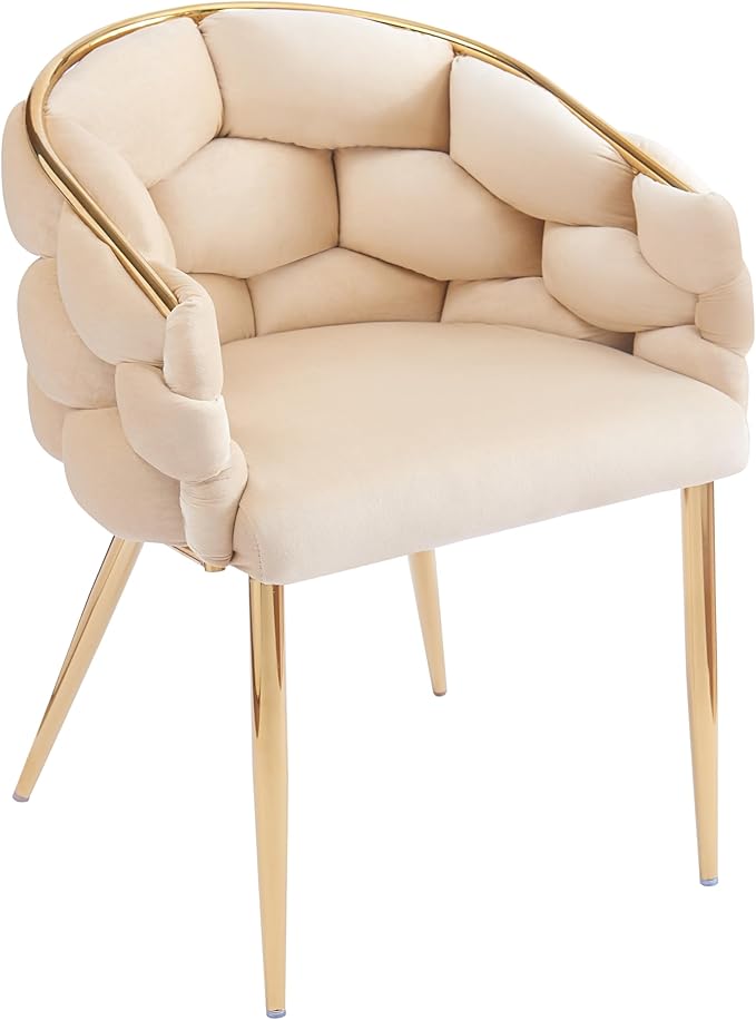 Luxury Handmade Accent Chair with Gold Legs Modern Velvet Armchair for Living Room and Bedroom