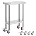 Vevor Stainless Steel Work Table with Wheels 24 x 12 x 32 Inch Prep Table with 4 Casters Heavy Duty Work Table for Commercial Kitchen Restaurant Business : Industrial &amp Scientific