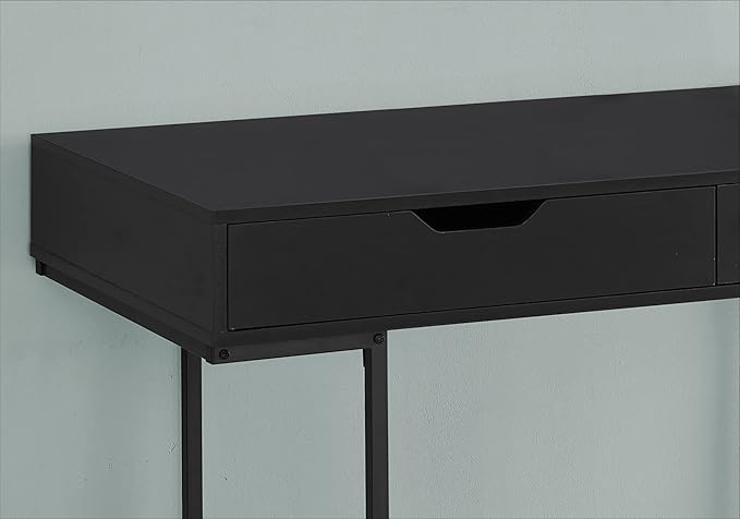 Monarch Specialties I 7556 Computer Desk Home Office Laptop Storage Drawers 48 L Work Metal Laminate Black Contemporary Modern