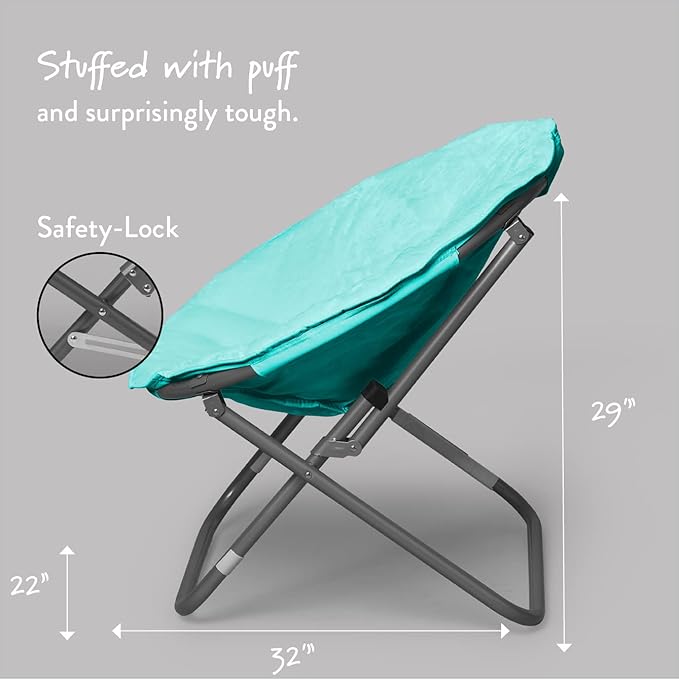 Urban Home [Brand] Soft Plush Faux Fur Round Accent Chair Modern Living Room Seating Comfortable Lightweight Elegant Aqua Blue