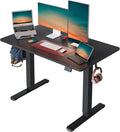 Cubiker Electric Standing Desk 48 x 24 Stand up Desk Height Adjustable Home Office Desk with Splice Board Black