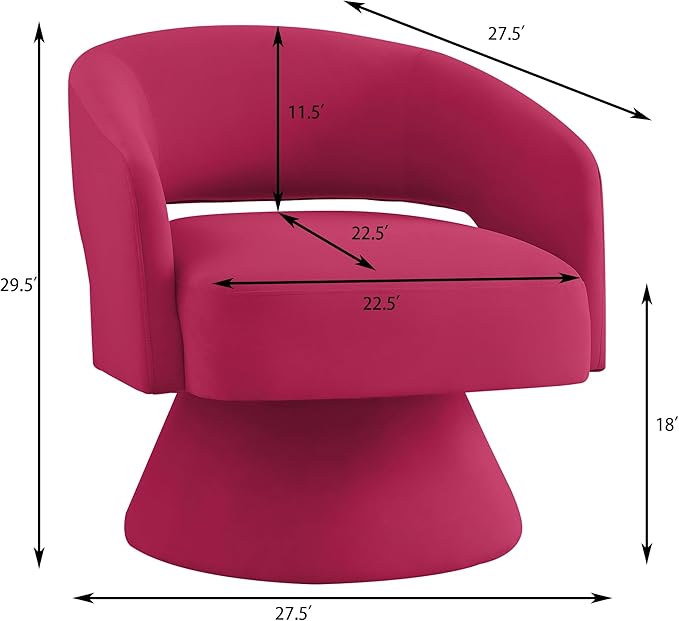 KEIKI Modern Swivel Barrel Accent Chair Stylish Round Accent Armchair for Living Room Bedroom or Home Office Use