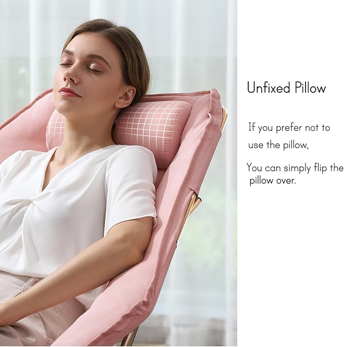 Hexagon Foldable Living Room Chair Saucer Chair for Adults Comfy Bedroom Lounge Chair Moon Chair Lazy Folding Chair for Dorm Rooms(Chair-Pink)
