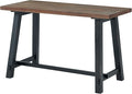 Alaterre Furniture Adam 48 in. Solid Pine Wood Desk Rustic Industrial Style with Distressed Black Sawhorse Legs Natural Wood Finish Home Office Workstation 48 in. W x 23 in. D x 30 in. H