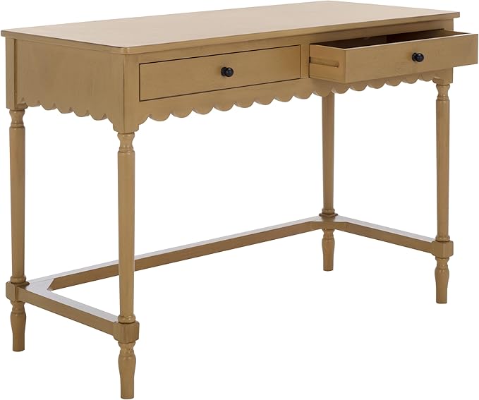 SAFAVIEH Home Collection Haven Farmhouse Country Cottage Desert Brown 2-Drawer Desk Console Table for Entryway Living Room Home Office