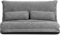 Giantex Adjustable Floor Sofa Couch with 2 Pillows Multi-Functional 6-Position Foldable Lazy Sofa Sleeper Bed Multi-Functional Suede Floor Seating Sofa for Reading Gaming (Gray)