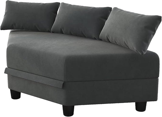 LLappuil Modular Corner Sectional Sofa Couch Storage Seats Storage Hexagonal Ottoman Modules and Six Sides Seat for Modular Sectional Sofa Couch for Living Room Grey