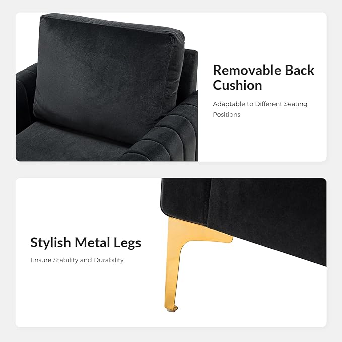 Modern Upholstered Velvet Accent Chair Velvet Armchair Club Chair with Gold Metal Legs Mid-Century Barrel Leisure Comfy Reading Chair for Livingroom Bedroom