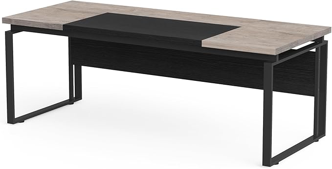 Tribesigns 63 Computer Desk Home Office Desk Writing Table for Workstation Modern Executive Desk with Sturdy Legs (Only Table) (Gray &amp Black)