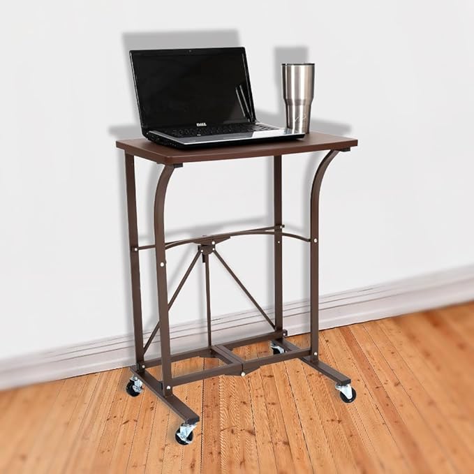 Origami Folding Computer Desk for Office Study Students Bedroom Home study and Craft | Space Saving Foldable Design Fits Laptop Collapsible No Assembly Required | (Wood small)