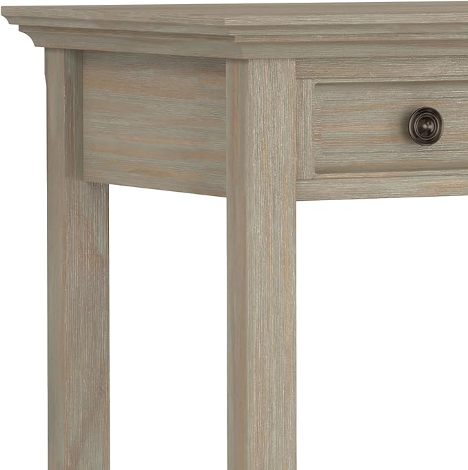 SIMPLIHOME Amherst Desk - 54-Inch Wide Solid Wood Writing Desk in Distressed Grey Transitional Home Office Computer Table for Workspace or Study with 2 Drawers and Flip-Down Keyboard Tray