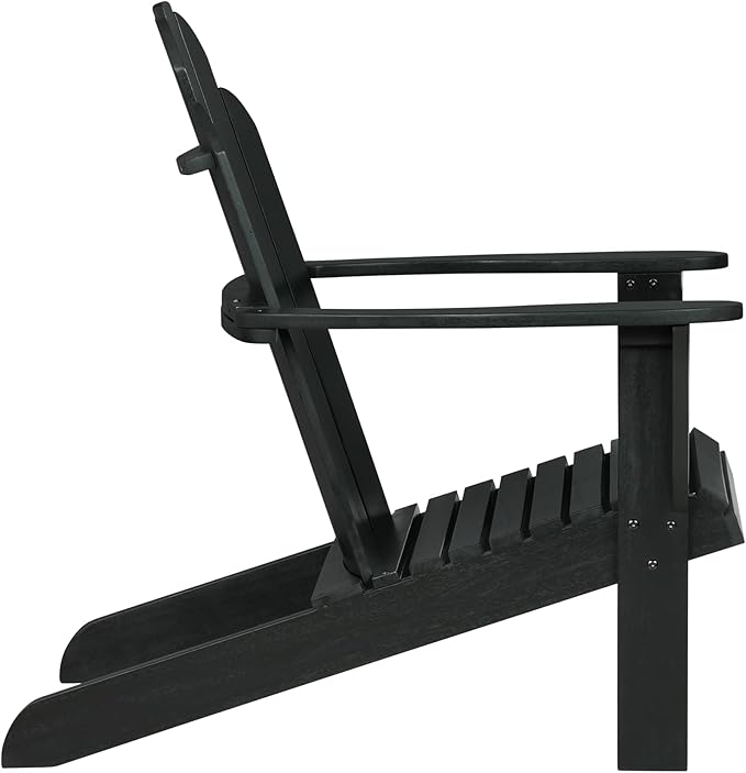 Linon Jayce Black Solid Wood Adirondack Two Piece Chair and Side Table Set