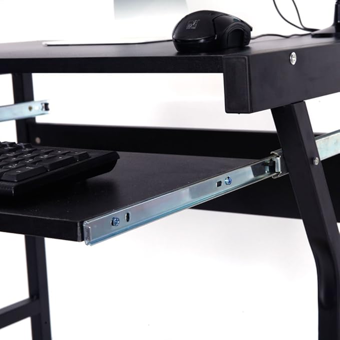 Small Mobile Rolling Computer DeskWooden Modern Office Computer DeskHome Office Laptop WorkstationSofa Bedside Laptop Tablewith Wheelsfor Small Spaces Bedroom Living Room Apartment (Black)