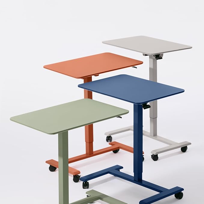 TopJob ANYDESK FOLD Mobile Standing Desk Portable with Lockable Wheels Foldable Stand Desk Rolling Computer Workstations Used for Home Couch Side Table Bedside Table in Bed Room Kitchen