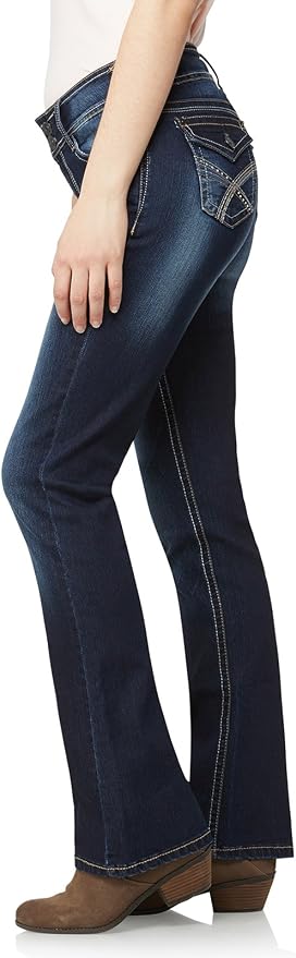 WallFlower Luscious Curvy Bootcut Jeans for Women Mid-Rise Insta Stretch Denim Size-Inclusive Juniors Jeans