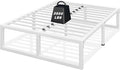 King Size Bed Frame 18 Inch Metal Platform Bed Frames with Squeak Free U-Slot Design 6 Non-Slip Guards 3500lbs Heavy Duty Steel Slat Support No Box Spring Needed Under Bed Storage White