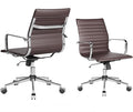 Arm Chair Ergonomic Office Chair with Wheels and Armrests Adjustable Heavy-Duty Swivel Chair for Home and Office Wide 22.83in Seat for Women and MenBrown